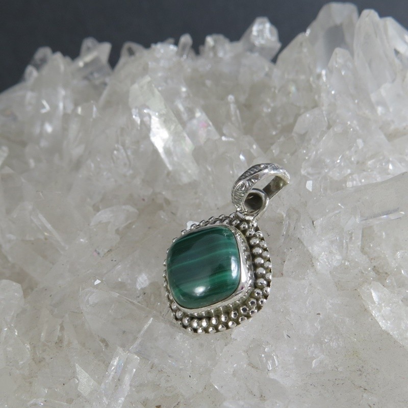 Colgante malaquita y plata