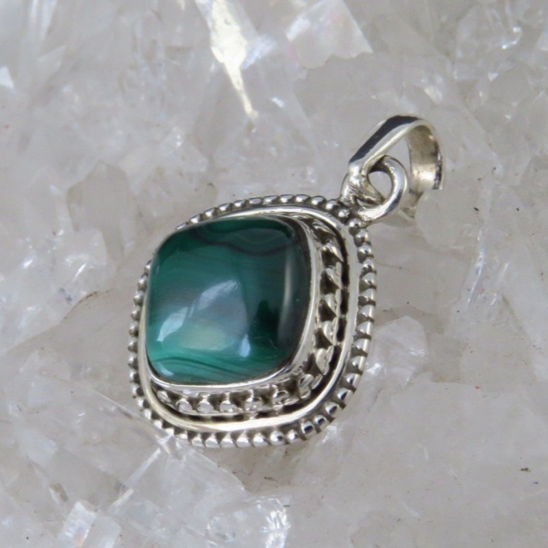 Colgante malaquita y plata