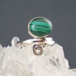 Anillo malaquita y plata