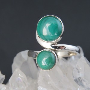 Anillo malaquita y plata