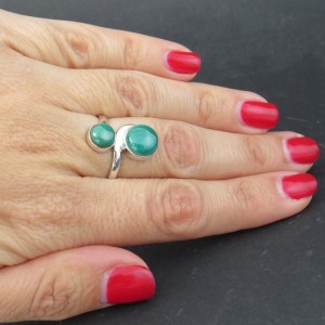 Anillo malaquita y plata