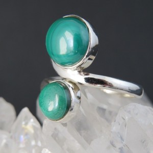 Anillo malaquita y plata