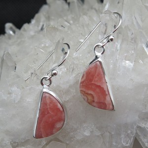 Pendientes rodocrosita y plata