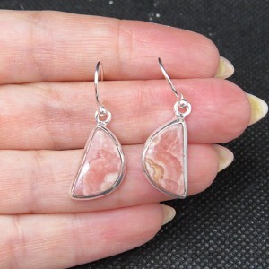 Pendientes rodocrosita y plata