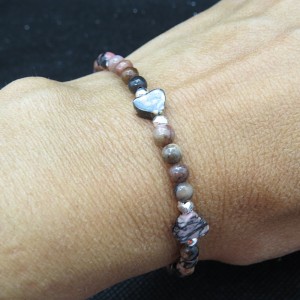 Pulsera rodonita y plata
