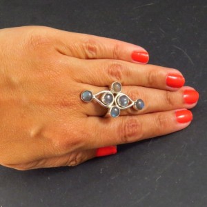 Anillo labradorita y plata