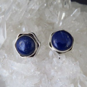 Pendientes presión lapislázuli y plata
