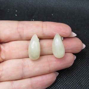 Pendientes presión gota piedra luna y plata
