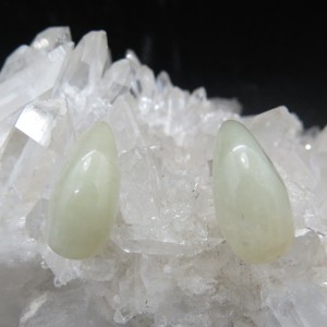 Pendientes presión gota piedra luna y plata