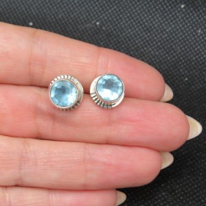 Pendientes topacio y plata