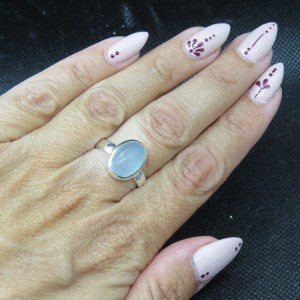 Anillo aguamarina y plata