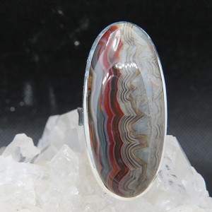 Anillo ágata bandeada y plata