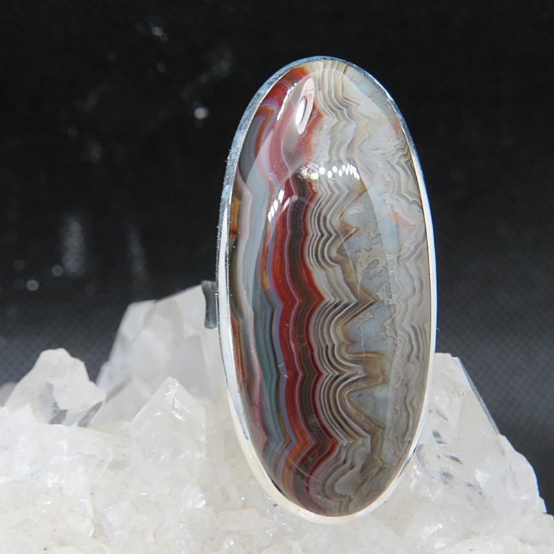 Anillo ágata bandeada y plata
