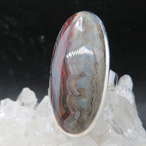 Anillo ágata bandeada y plata