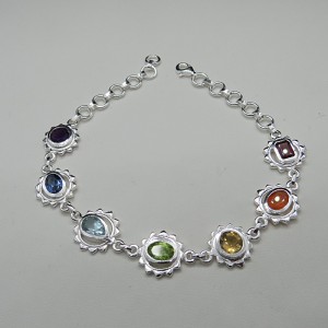 Pulsera joyería en plata Siete Chakras