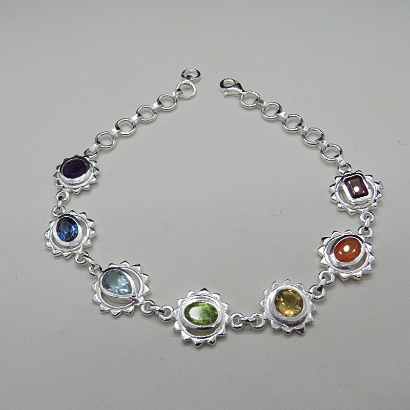 Pulsera joyería en plata Siete Chakras