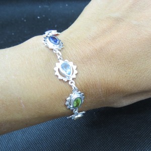Pulsera joyería en plata Siete Chakras