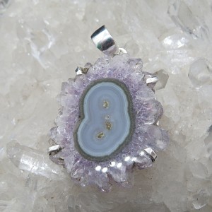 Colgante flor de amatista y plata