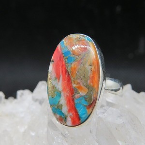 Anillo nácar y turquesa cobre y plata