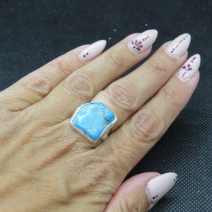Anillo turquesa y plata