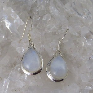 Pendientes piedra luna y plata