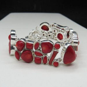 Pulsera joyería en plata coral
