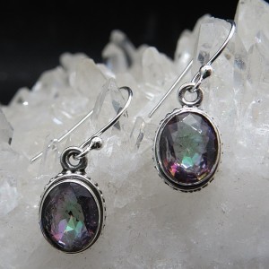 Pendientes topacio místico y plata