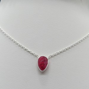 Collar joyería en plata de rubí