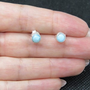Pendientes larimar y plata