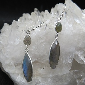 Pendientes labradorita y plata