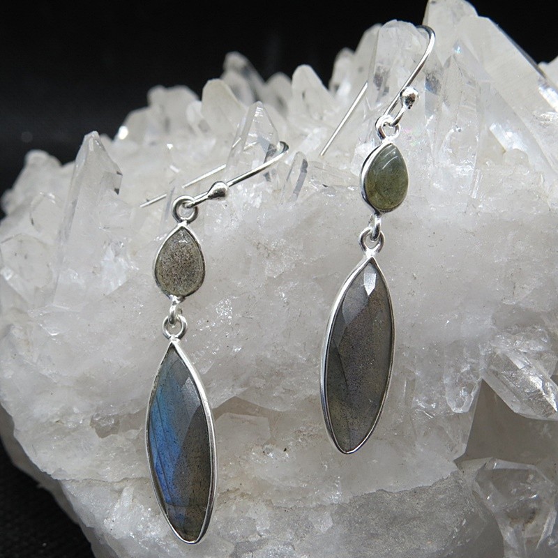 Pendientes labradorita y plata