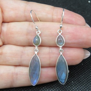 Pendientes labradorita y plata