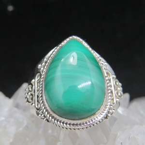 Anillo malaquita y plata