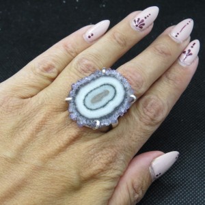 Anillo Flor de amatista y plata