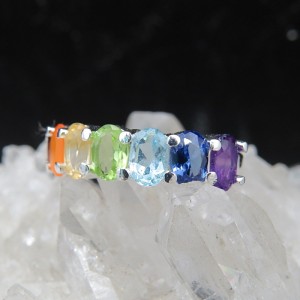 Anillo Siete Chakras y plata 925 mm
