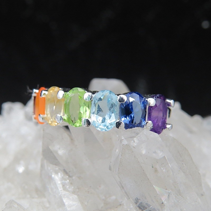 Anillo Siete Chakras y plata 925 mm
