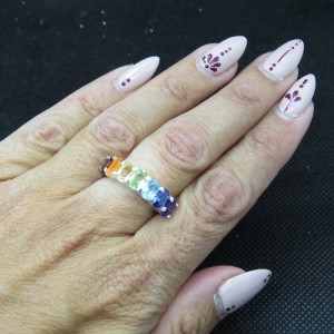 Anillo Siete Chakras y plata 925 mm