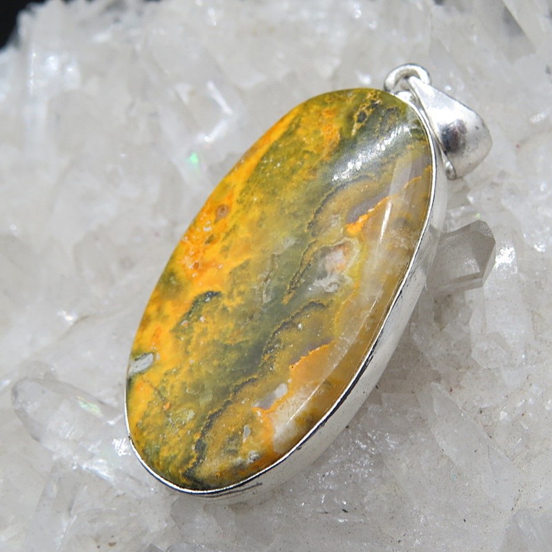Colgante jaspe abejorro y plata