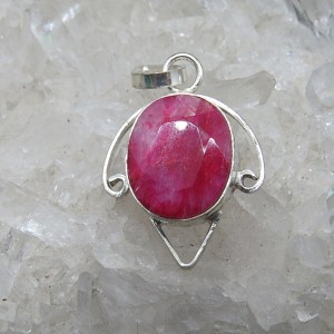 Colgante rubí y plata