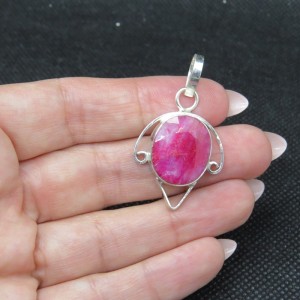 Colgante rubí y plata