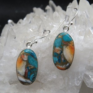 Pendientes nácar con turquesa cobre y plata