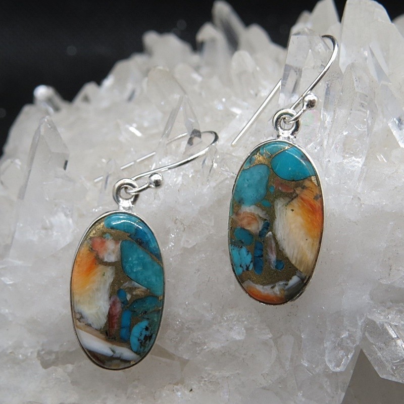 Pendientes nácar con turquesa cobre y plata