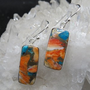 Pendientes nácar con turquesa cobre y plata