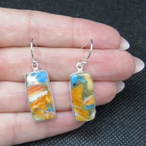 Pendientes nácar con turquesa cobre y plata