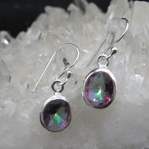 Pendientes topacio místico y plata