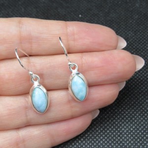 Pendientes larimar y plata