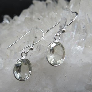 Pendientes prasiolita y plata