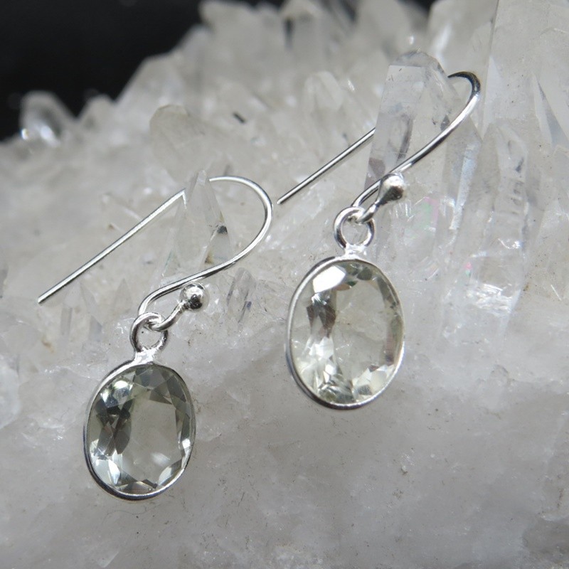 Pendientes prasiolita y plata
