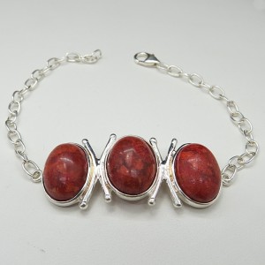 Pulsera joyería en plata coral