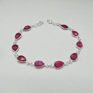 Pulsera joyería en plata de rubí